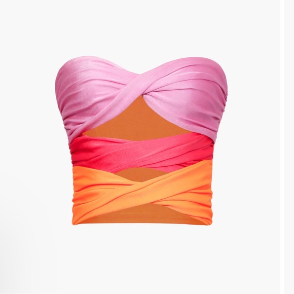 Contrast Twisted Front Tube Top by MICAS - Medium - NWT - Picture 2 of 6